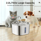 PurrFlowy Cat Fountain with a cat and dog around it on a wooden floor.