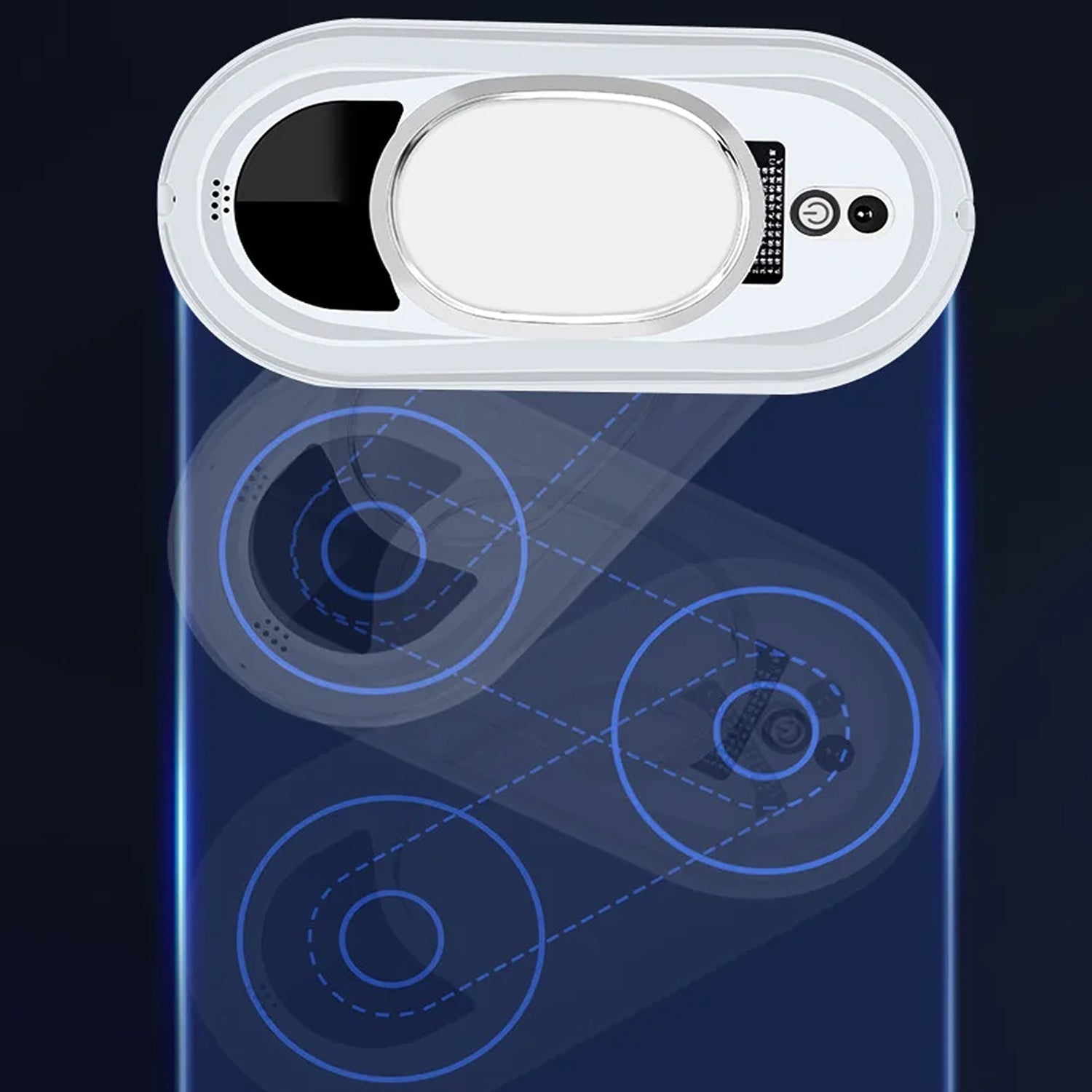 RelleBont Robot Window Cleaner case with a light on a dark background