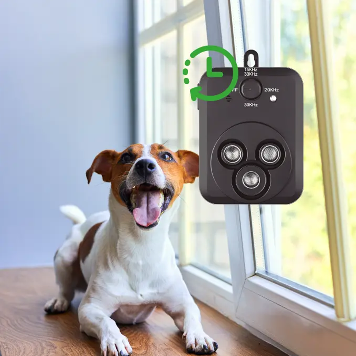 Rivelia Ultrasonic Dog Bark Deterrent working quietly in the background