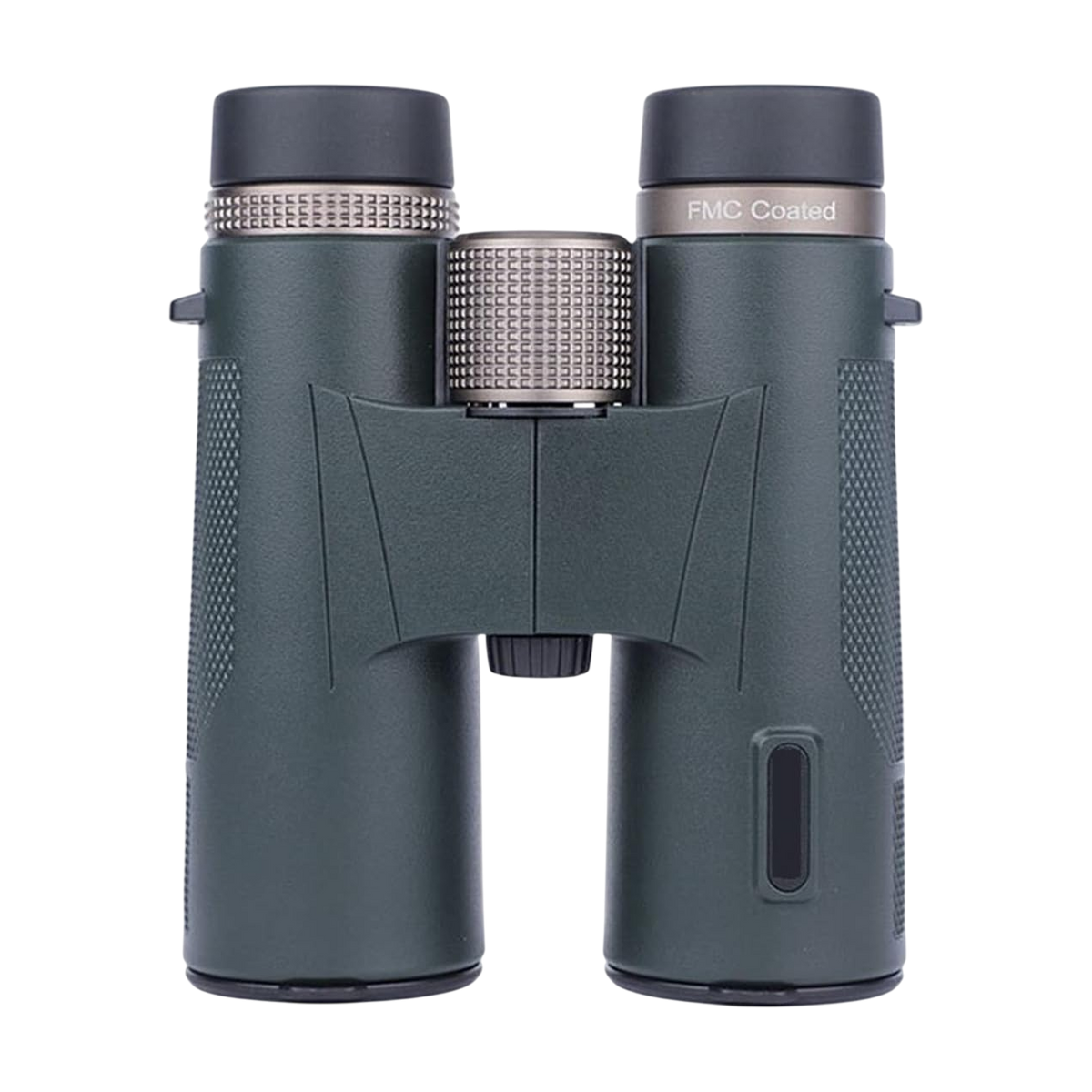 Pair of SawCleri Compact Binoculars with FMC Coated label on a white background