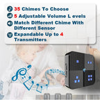 Baby SeniWav Driveway Sensor with features listed on a white background