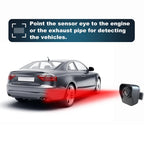 SeniWav Driveway Sensor with a car and red light on a white background