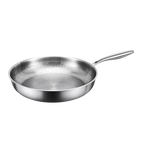 Stainless steel TikaxPan Titanium Frying Pan on a white background