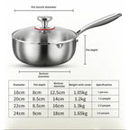 TitanyPot Pure Titanium Pot with dimensions and specifications on a white background