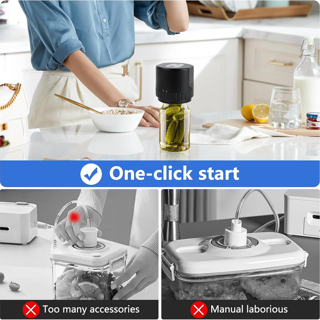 Collage of kitchen activities with a focus on convenience and ease of use.