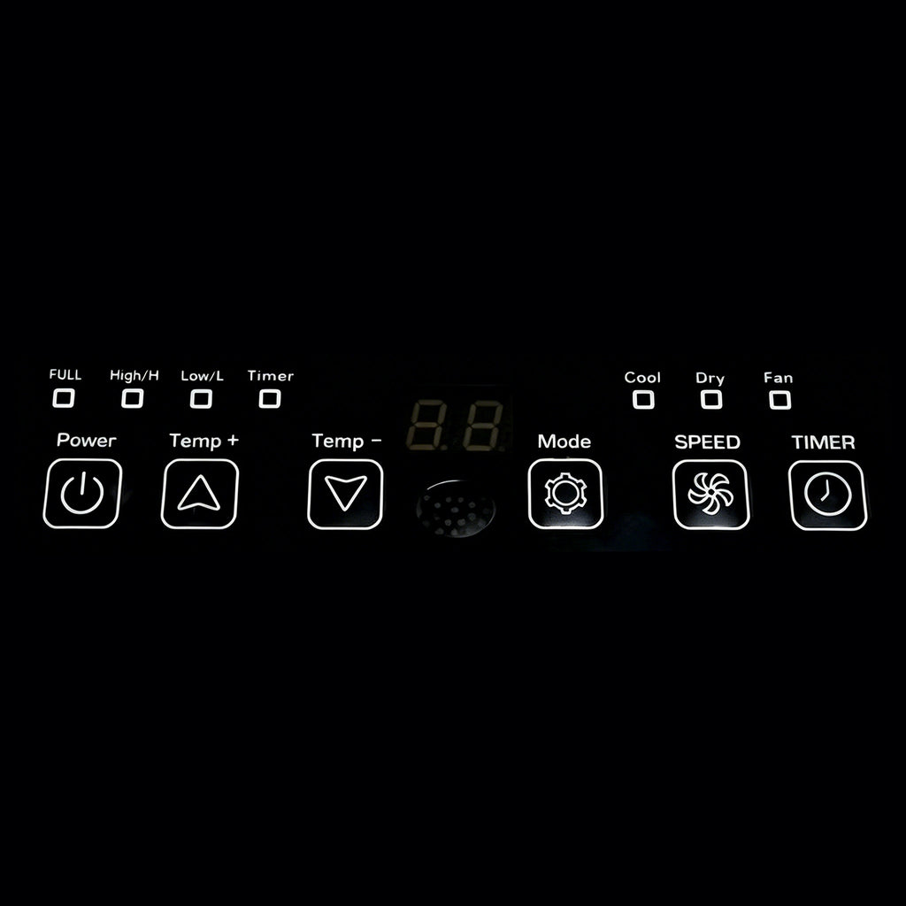 Vakoda Portable Air Conditioner LED touch display detail - easy intuitive temperature and mode control