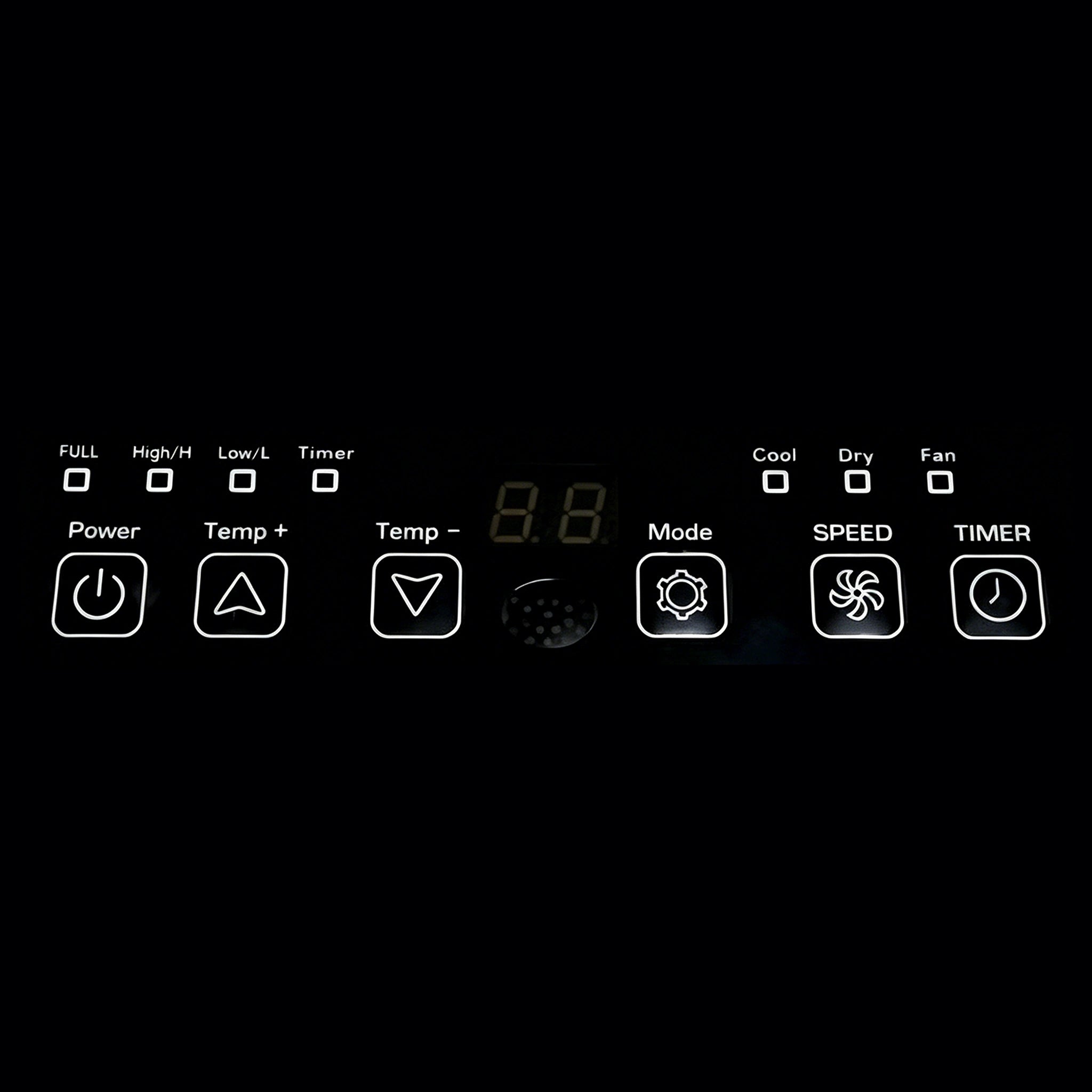 Vakoda Portable Air Conditioner LED touch display detail - easy intuitive temperature and mode control