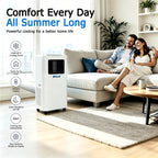 Vakoda Portable Air Conditioner - front view showing LED touch display and smooth rolling wheels