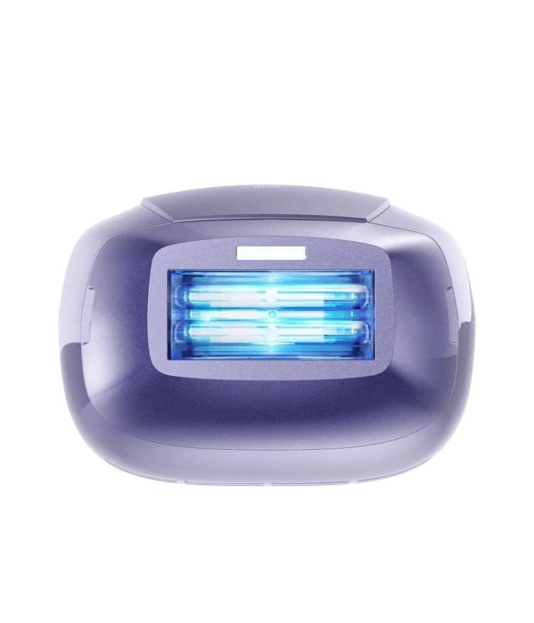Purple UV light Veliss Pro 10S IPL Hair Removal Device on a white background