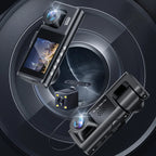 Two VisiDryve Dashcam with a central circular design element.