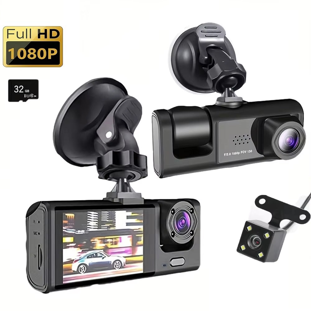 Car VisiDryve Dashcam with screen, siren, and additional camera on a white background