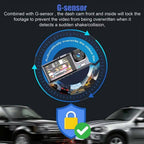 VisiDryve Dashcam with G-sensor feature illustration on a dark background