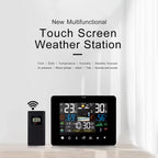 Multifunctional touch screen Zephytrak Home Weather Station with digital display on a white background