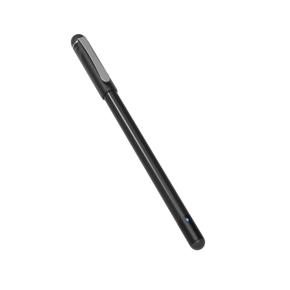 Black stylus pen on a white background