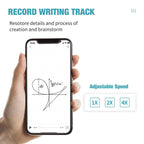 Hand holding a ZihaBook Digital Notepad displaying an educational app with mathematical equations, held against a white background.