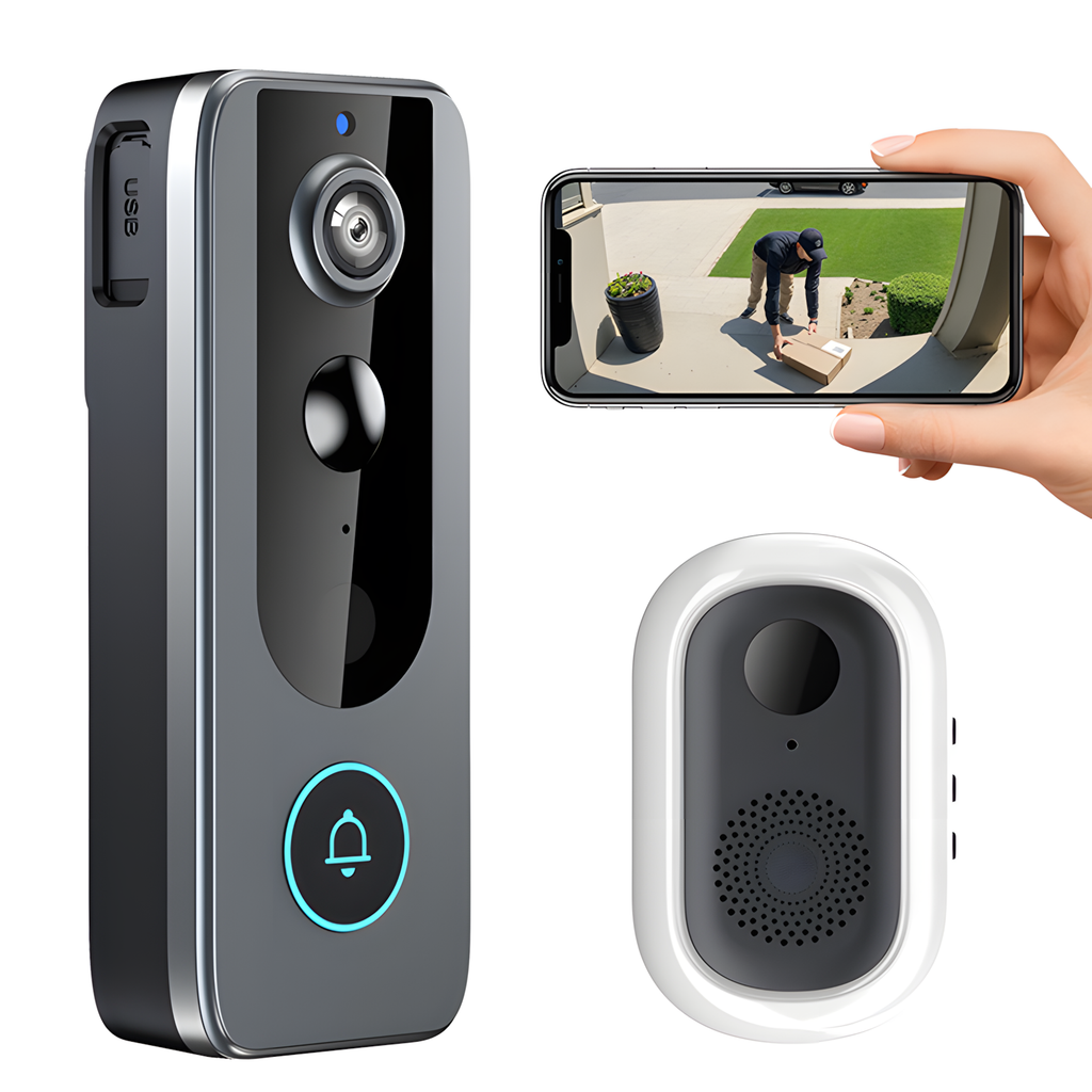 Smart Zylos Video Doorbell Camera with remote control and smartphone app interface