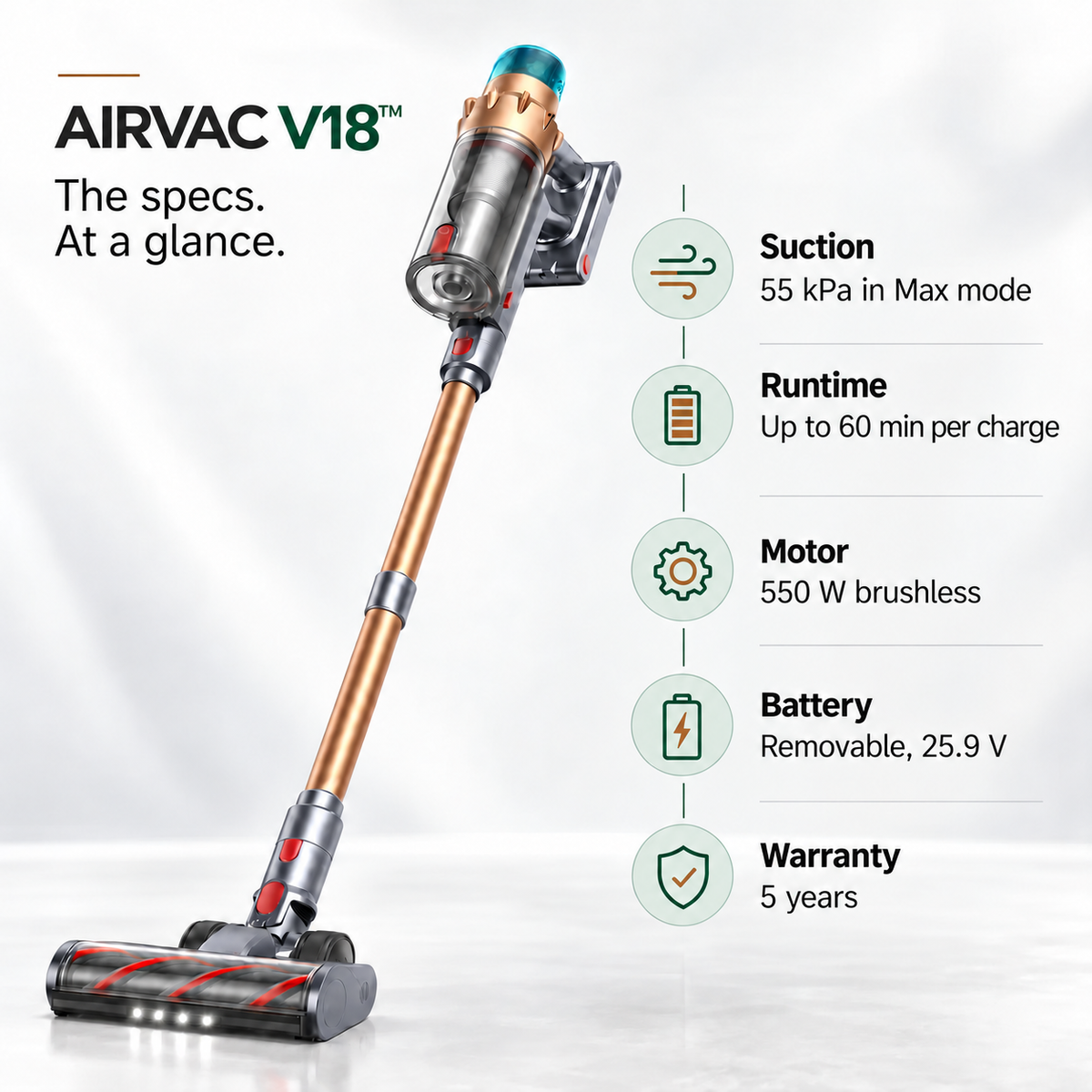 Airvac V18 Cordless Vacuum Cleaner product overview