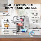 brewnexi coffee machine with features highlighted on a kitchen background