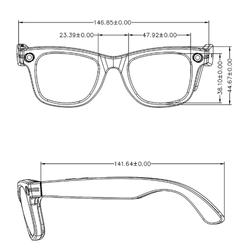 Fenzora Smart Glasses size detail