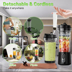 JucySpin Portable Blender in green