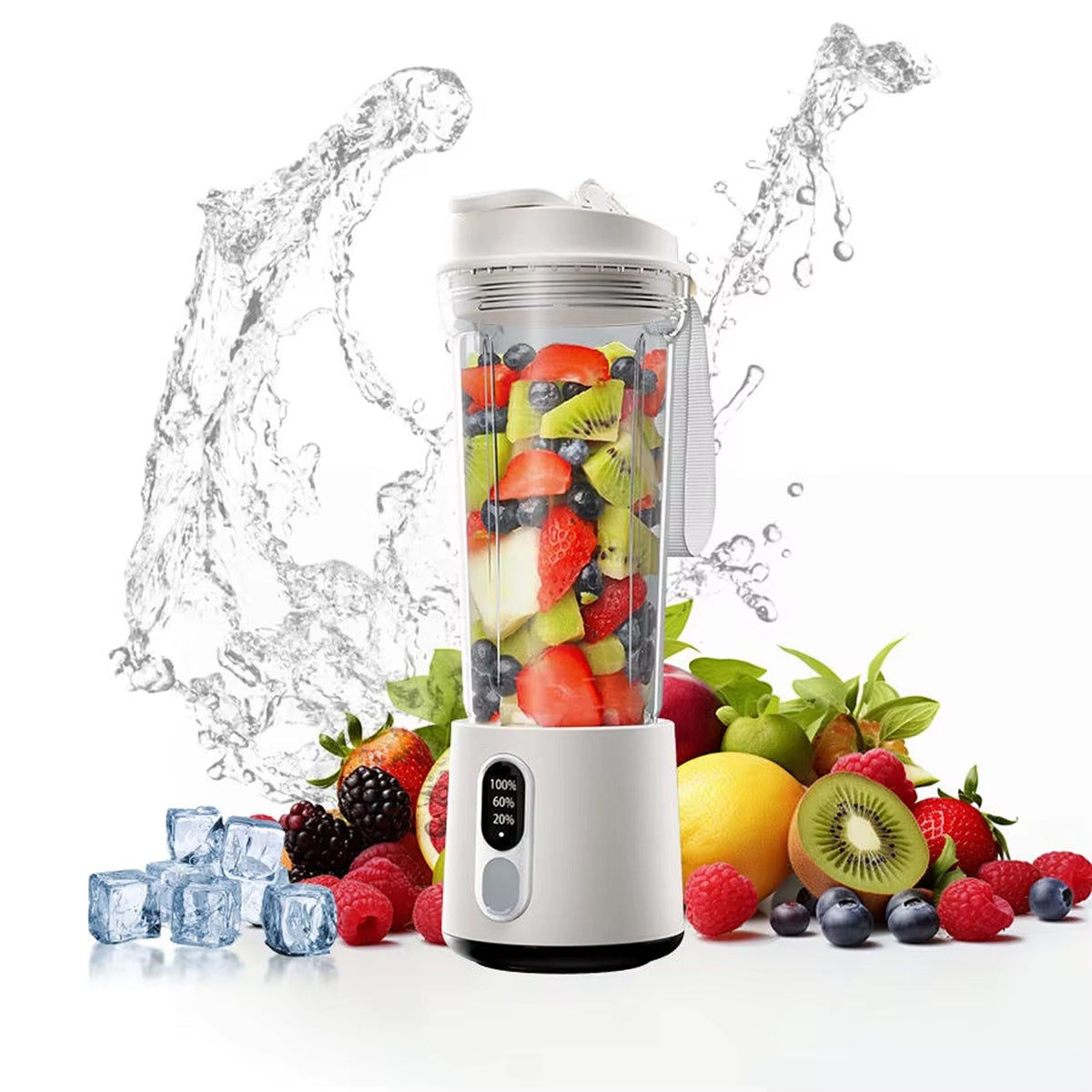 JucySpin Portable Blender making a smoothie