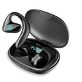 Black krevont AI Translation Earbuds
 with charging case on a white background