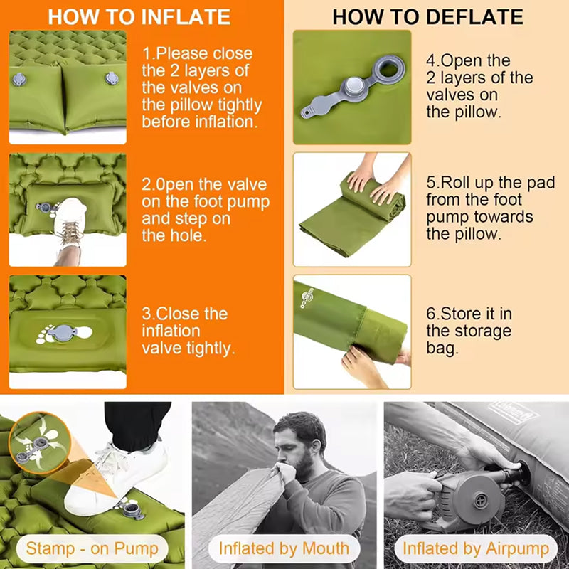 MatpiVat Double Camping Mattress outdoors