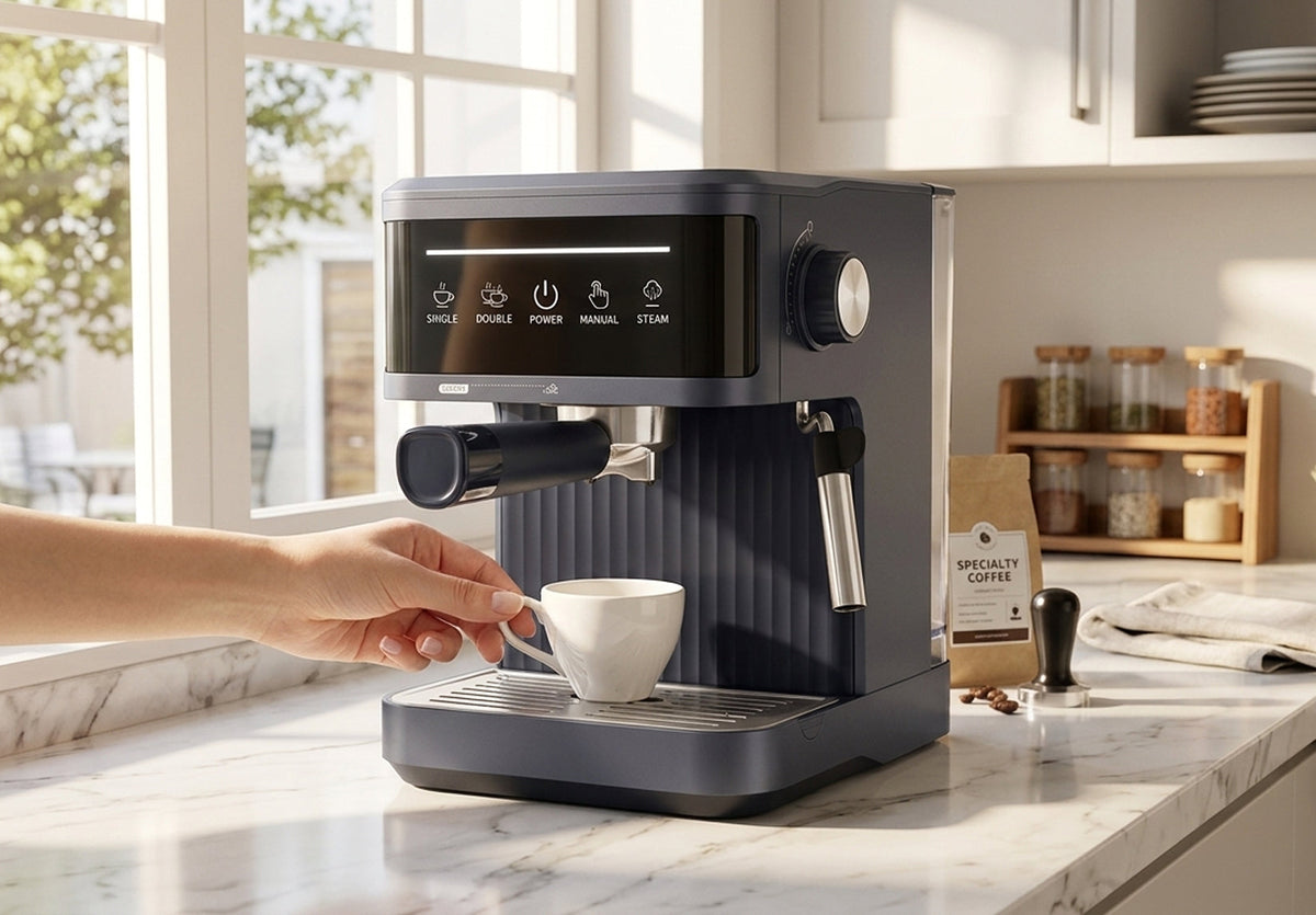 MelaZost Espresso Machine benefits graphic