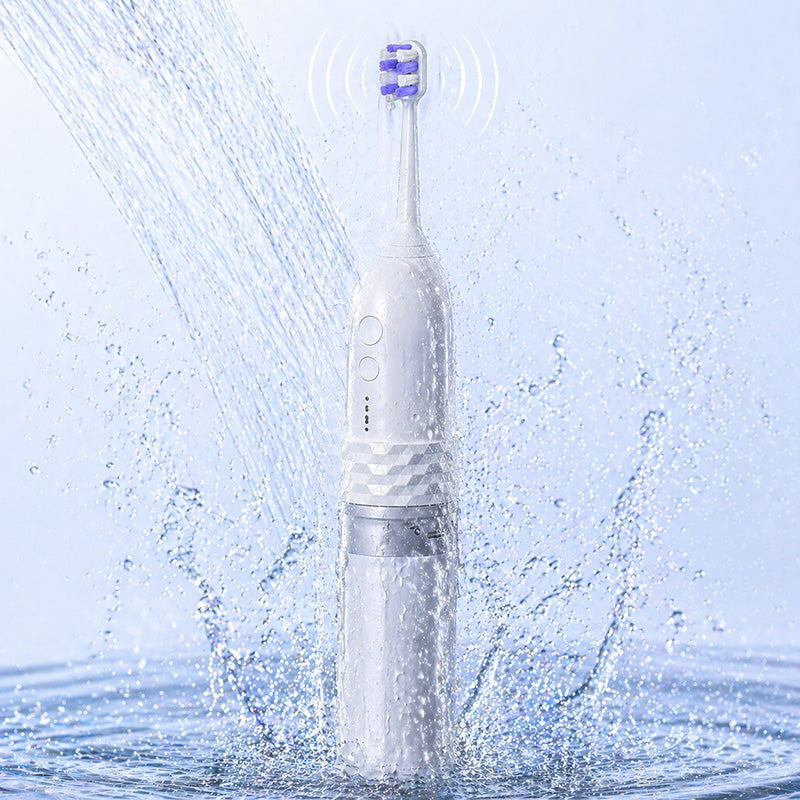 Noventrixa 2-in-1 Electric Toothbrush & Water Flosser sonic brushing detail
