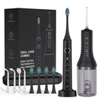 Noventrixa 5-Mode Sonic Toothbrush & Water Flosser Combo in Black