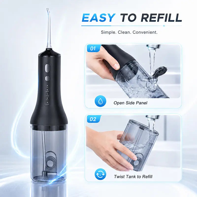 Noventrixa 5-Mode Sonic Toothbrush & Water Flosser Combo precision rotating flosser tip