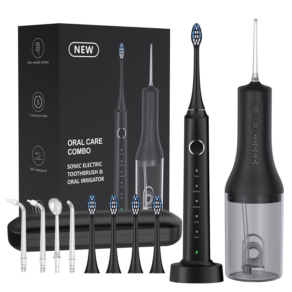 Noventrixa 5-Mode Sonic Toothbrush & Water Flosser Combo travel ready