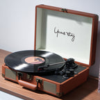 Noventrixa Bluetooth Record Player in brown