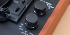 Noventrixa Bluetooth Record Player textured control knobs