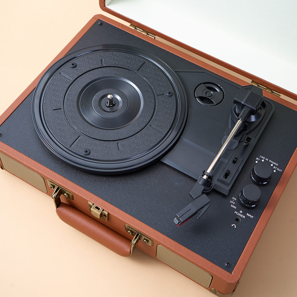 Noventrixa Bluetooth Record Player built-in dual speakers