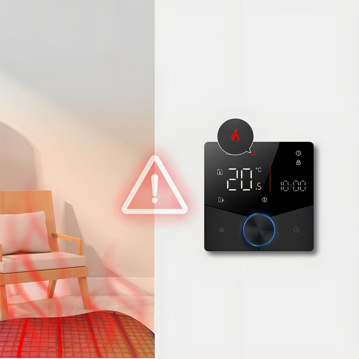 Noventrixa Heating Thermostat information graphic
