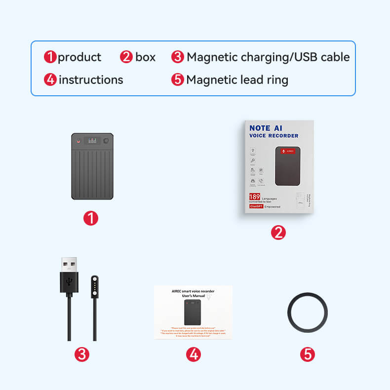 Noventrixa Smart AI Voice Recorder product parameters