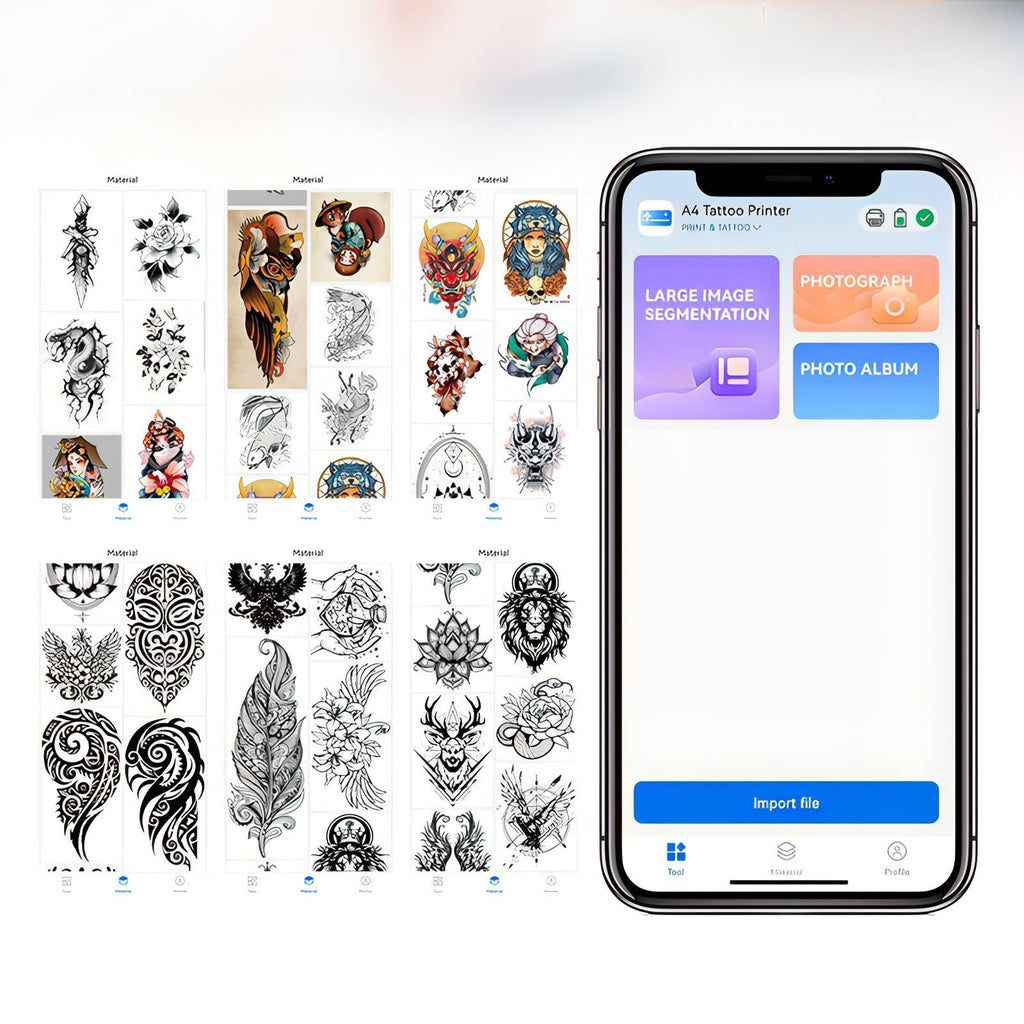 Noventrixa Tattoo Printer design editing in the mobile app