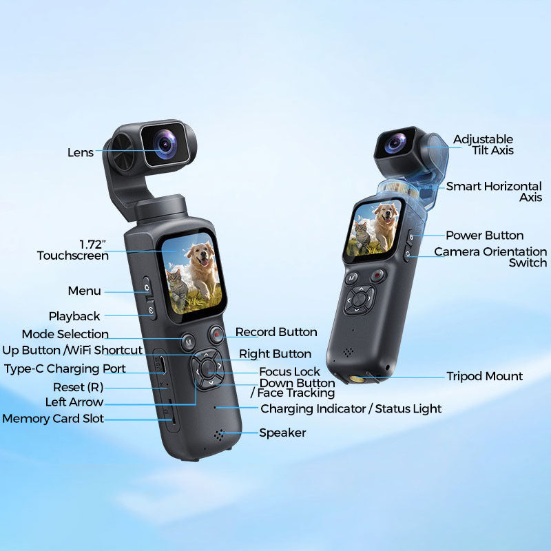Noventrixa Vlogging Camera 1.72 inch touchscreen