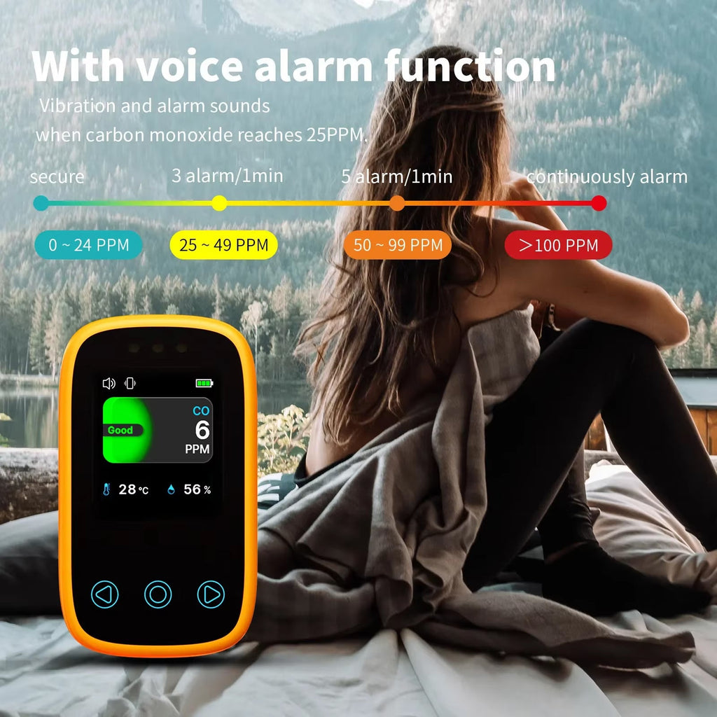 OxyyShield Carbon Monoxide Detector angled view