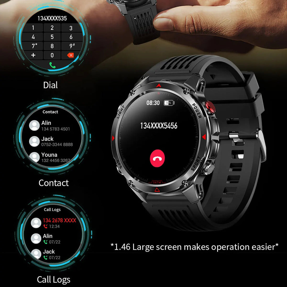 Pexoriax GPS Smartwatch design features