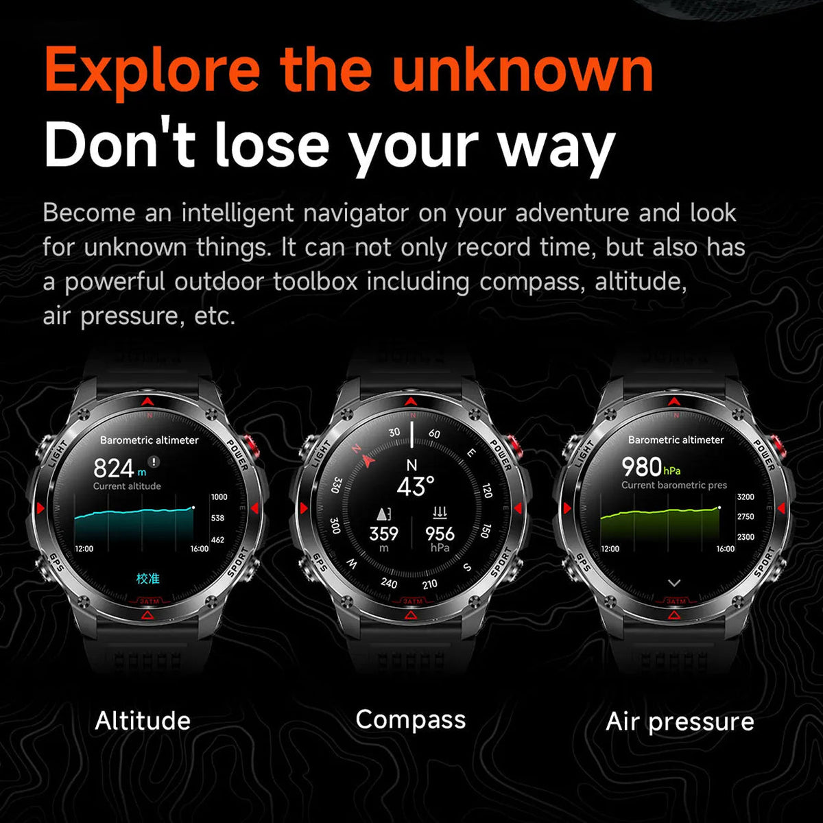 Pexoriax GPS Smartwatch side detail