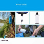 PureDropy Gravity Water Filter in use
