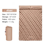 Khaki DuoRestor Pro Camping Mattress with packaging on a white background