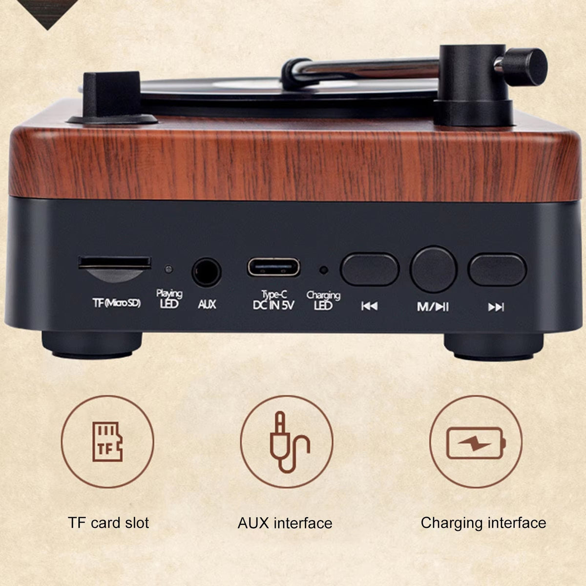 VibranToey Portable CD Player angled view